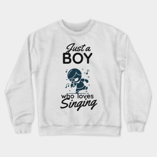 Boy Who Loves Singing Karaoke Singer Music Crewneck Sweatshirt